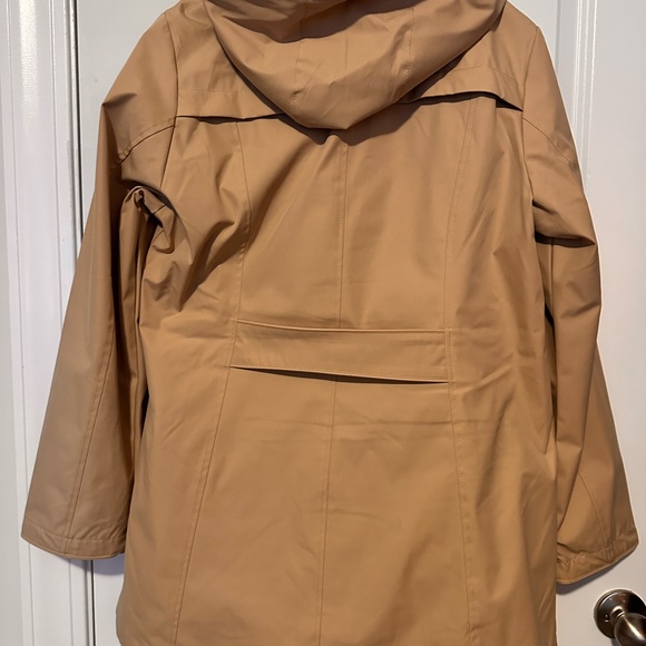 2 in 1 Lands' End Women's Camel Hooded Trench Coat and Vest - Picture 7 of 8